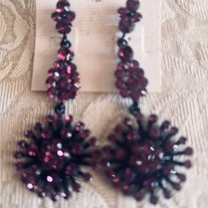 Elegant Purple Cluster Earrings